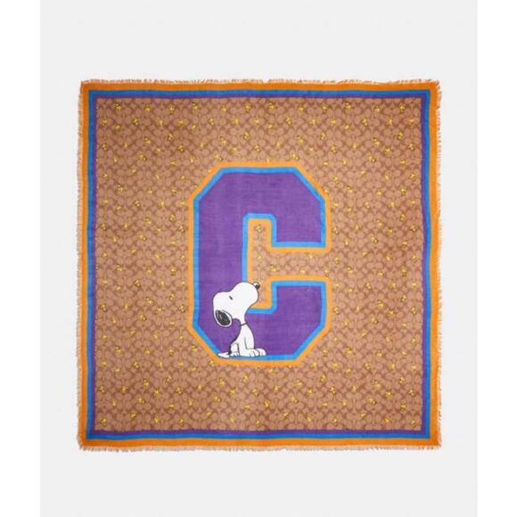 Coach X Peanuts Snoopy Oversized Square Scarf new